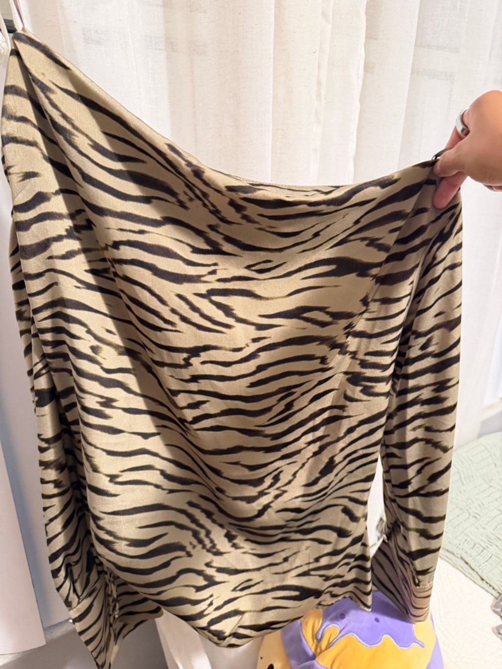 ZARA Animal Print Satin Blouse